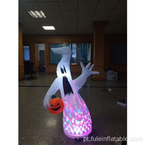 Abóbora fantasma branca inflável para decoração de Halloween